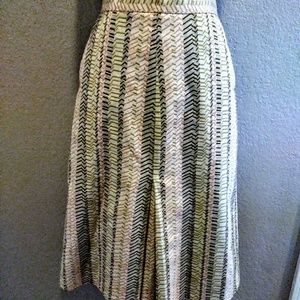 J Crew Skirt Brown Pink and Green Size 4
